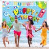 Pool Party Backdrop for Summer Decoration Beach Ball Party Banner Photography Background Hawaiian Holiday Kids Baby Shower Birthday Party Gift Supplies Decoration