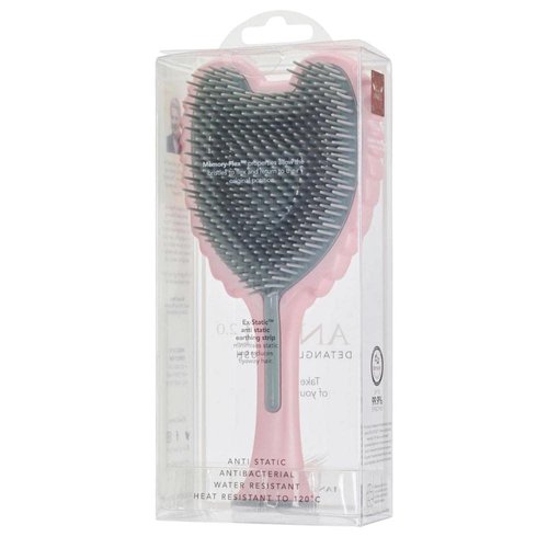 Detangling Hair Brush - Anti Static Angel Wing Hair Brush with Soft & Flexible Bristle for Straight & Wavy Hair - Tangle Angel Hair Detangler Brushes for Blow Drying & Shower - Matt Satin Pink