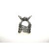 Small mini silver metal gray blue rose flower crystal hair claw bridal clip