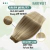 Weft Hair Extensions Human Hair,Golden Brown Colored Sew in Hair Extensions Brown Highlights Blonde Straight Weft Extensions Real Human Hair Platinum Blonde Sew in Hair Bundles 80Gram 14inch