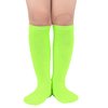 Girls Baseball Softball Soccer Socks for Toddler Girls Knee High Socks 1 Pack Solid Neon Green