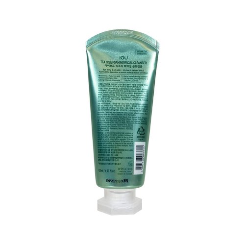 Kina Cosmetics IOU Tea Tree Foaming Facial Cleanser (Soothing with BHA, Hyaluronic Acid)