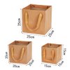 7.8inch Square Brown Kraft Paper Bags Flowers Gift Bags with Ribbon Handles,Pack of 12