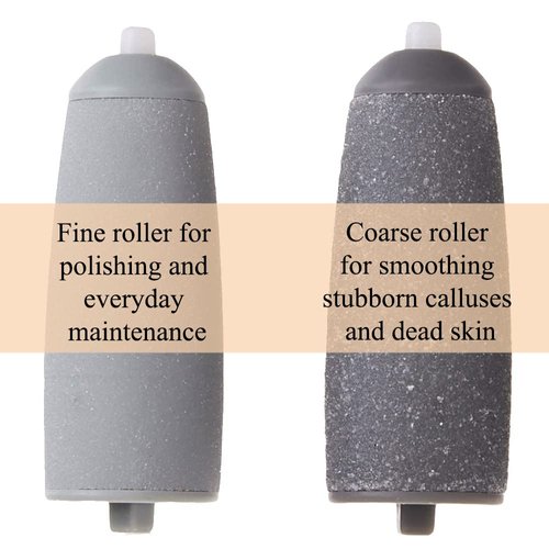 P4L 6 Pcs Pedicures Replacement Heads for Flawless Pedi Electric Tool Foot File,Pedi Replacement Roller Head fit Finishing Touch Flawless Pedi as seen on TV (3 Coarse & 3 Fine), Grey, 6 Pack