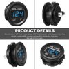 Frienda 4 Pieces DC 12V Car Voltage Gauge LED Display Waterproof Voltmeter Digital Round Panel Voltmeter Compatible with Vehicle Motorcycle Truck Camper Caravan ATV UTV Car Boat (Blue)