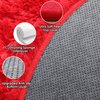 ONASAR Red Round Area Rug 4x4, Soft Bedroom Circle Rugs Floor Mat for Kids Girls Teen Room, Kawaii Fluffy Plush Shaggy Carpet for Baby Nursery Living Room Playroom Home Decor Princess Castle