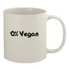 0% Vegan - Ceramic 11oz White Mug, White