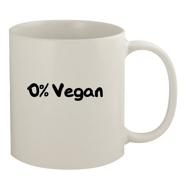 0% Vegan - Ceramic 11oz White Mug, White