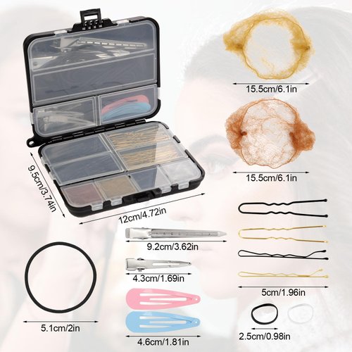 Hair Clip Set, Women's 160pcs Hair Accessories Set Dance Supplies Bobby Pins Girls Beauty Kit with Storage Box for Dance Ballet Cheerleading Events Travel