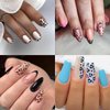 Leopard Nail Stickers for Nail Art,6Sheets Self-Adhesive Leopard French Nail Decals for Designer DIY Nail Art Supplies Pink Blue Brown Leopard Design 3D Nail Art Stickers for Women Girls Manicure Tips