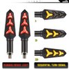 Sequential Turn Signal Motorcycle Blinkers LED Front Rear Flowing Indicators Daytime Running Light Universal Compatible with Harley Honda Kawasaki Suzuki Yamaha (Red/Amber)