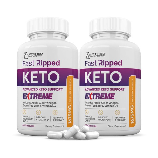 (2 Pack) Fast Ripped Keto ACV Extreme Pills 1675MG Keto Support Blend Capsule Alternative to Keto ACV Formulated with Apple Cider Vinegar Extra Virgin Olive Oil Powder Green Tea Leaf 120 Capsules