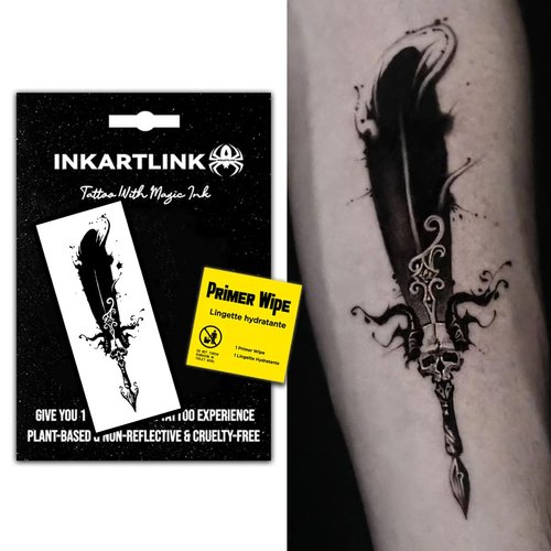 INKARTLINK semi-permanent temporary tattoos, realistic tattoos, suitable for cool boys and girls, waterproof and non-reflective, exquisite packaging, unique design(Magic pen)