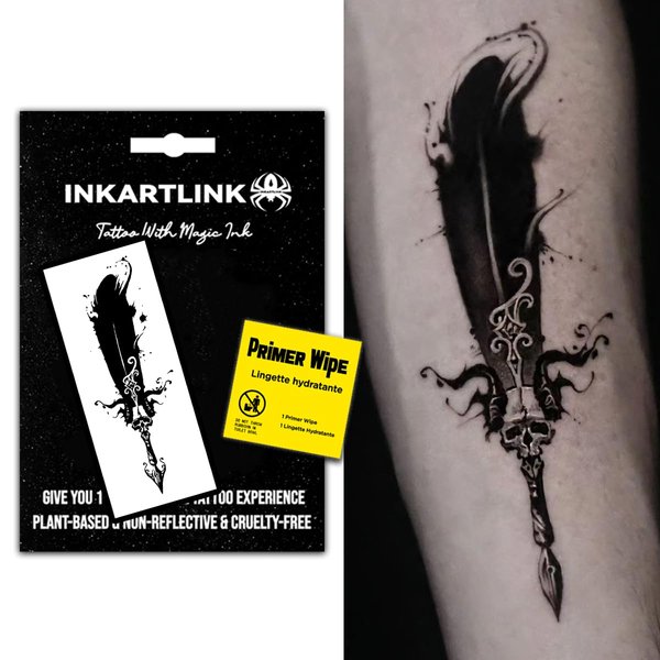 INKARTLINK semi-permanent temporary tattoos, realistic tattoos, suitable for cool boys and girls, waterproof and non-reflective, exquisite packaging, unique design(Magic pen)