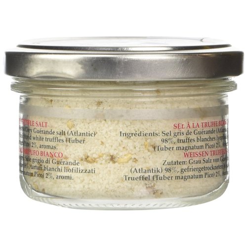 Urbani Truffles, White Truffle Salt - Guérande black Sea Salt Infused with Real Truffle for Exceptional Flavor Enhancement in Cooking, Fries, Grilled Fish, Meats | All Natural | 3.5 oz