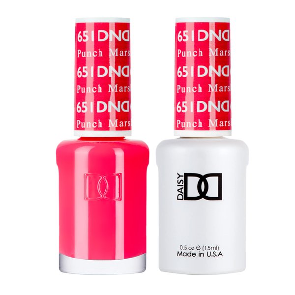 DND Gel Polish Set - 1 each of Pink Gel Polish and Pink Nail Polish, 651 Punch Marshmallow, 0.5 Fl Oz