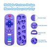 ROBBEAR Baby Teething Toys, Soft Silicone Teethers for Babies 3 6 12 18 Months, TV Remote Control Shape Infant Chew Toys for Boys and Girls, Baby Teething Relief, BPA Free (RC-Purple)