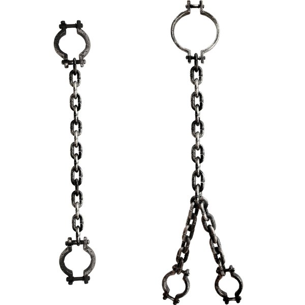 Sonarun 2 Pack Halloween Chains Plastic Chains Props Prison Fake Handcuffs Headgear Chain Realistic Prisoner Neck Wrist Shackles for Halloween Costume Party Haunted Dress Up Props