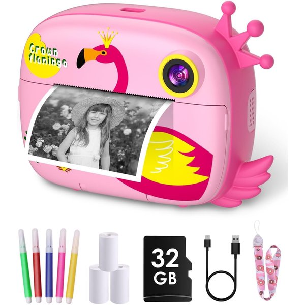 Kids Camera Instant Print, 2.4-inch Screen 12MP / 1080P HD Kids Digital Camera, Kids Toddler Camera, Boys Girls Christmas Birthday Gifts for 3 4 5 6 7 8 9 10 11 12 Year Old