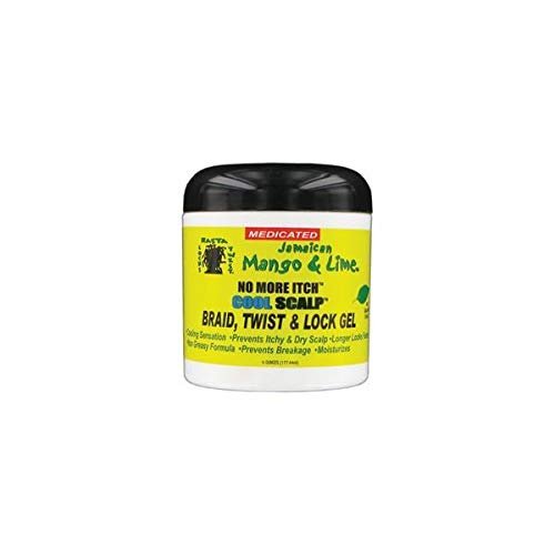 Jamaican Mango & Lime"No More Itch Cool Scalp Braid Twist and Lock Hair Gel" - 6 Oz,Pack of 6