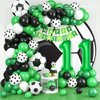 11th Birthday Soccer Balloons Arch,11th Soccer Garland Kit with Green Number 11 Balloon Football Balloons Soccer Mylar Foil Balloons for Boys Kids 11th Birthday Soccer Theme Party Decorations