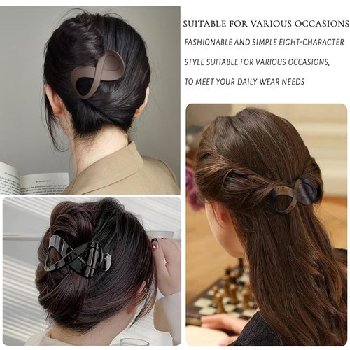 4Pcs French Concord Curved Hair Lay Down Claw Clips Thick Hair Flat Hair Clips Strong Hold Grip Hair Banana Barrettes No Slip Hair Pin Styling Hair Accessories for Women and Girls