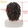 QUEENTAS Dreadlock Wigs for Black Women and Men Short Curly Big Afro Braided Wigs Faux Locs Twist Braiding Synthetic Wigs (Black to Brown)