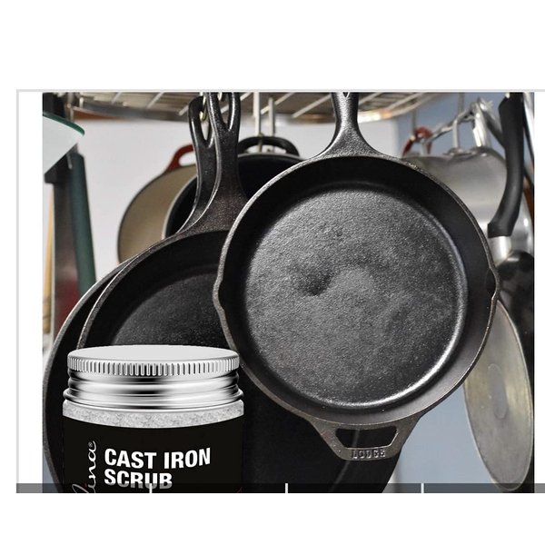 Culina Cast Iron Cleaning & Restoring Scrub | Removes Rust without Scratching & Care Before Cleaning, Washing & Seasoning | 100% Natural | for Cast Iron Skillets, Pans & Cookware