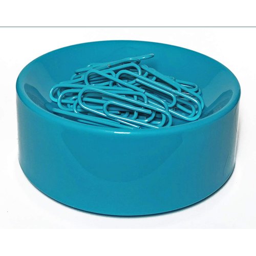 Clipwell Magnetic Paper Clip Holder - Easy Toss & Pick-Up - Holds Various Metal Parts - Powerful Sweep-Up Magnet - Ideal Locker Accessory & Home & Office Organizer - Turquoise