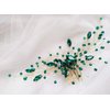 BERYUAN Women Bridal Teardrop Emerald Green Crystal Hair Comb Wedding Hair Accessory Rhinestone Hair Piece Gift for Her Party Headress for Bride Bridesmaid Girls(Gold)