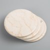 Creative Home Natural Champagne Marble Set of 4 Piece Round Coasters, 4" Diameter