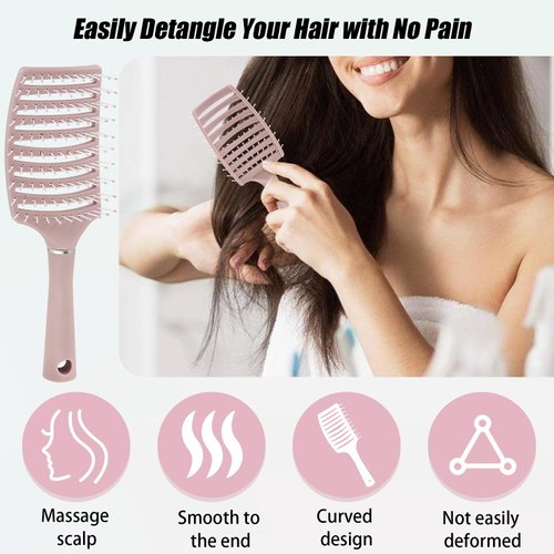 Dongxw Hair Brush, Styling Comb Hair salon Master Barber Comb for Fast Blow Drying, Curved Vented Styling Hairbrushes for Men Women Kids Wet & Dry Hair