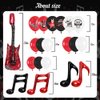 Rock and Roll Birthday Party Decorations - Red Music Theme Latex Balloon, Guitar Note Foil Balloons for Boys and Girls Party Supplies