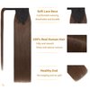 SEGO Ponytail Extension Human Hair Real Human Hair Clip In Wrap Around Long Straight Ponytail With Magic Paste Pony Hairpieces for Women -22 Inch 95g 4 Medium Chocolate Brown