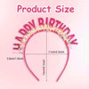 Birthday Headband, Happy Birthday Headpiece for Women Girl, Glitter Birthday Hair Band Tiara Crown Headwear, Happy Birthday Hat Party Prop Decorations Accessories Gift