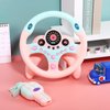 Kids Steering Wheel for Backseat with Car Key, Simulated Driving Steering Wheel Toy with Light and Music Toddlers Pretend Play Toy for Baby Children