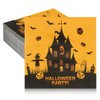 Halloween Napkins Disposable, 100 Pack Halloween Paper Napkins, Halloween Cocktail Napkins, Orange Decorative Dinner Hand Napkins for Halloween Party Supplies Home Birthday Holiday Table Decorations