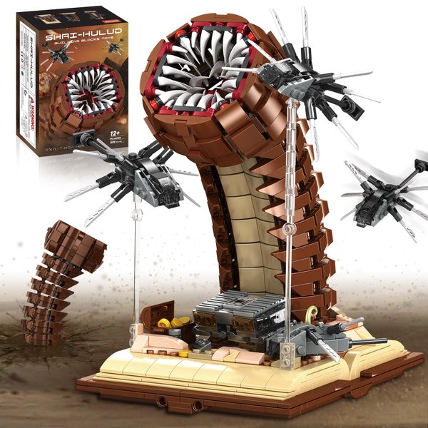 Sandworm Monster Building Blocks, Equipped with Suspended Ornithopter Building Set Toy, Classic Movie Construction Building Set Birthday Present for Teens, Collectible Present for Movie Fans, 1688Pcs