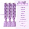 Jumbo Braids Box Braids Braiding Hair Extensions For Braiding Kanekalon Color Extensions for Braids,3 Pcs,24" Purple.