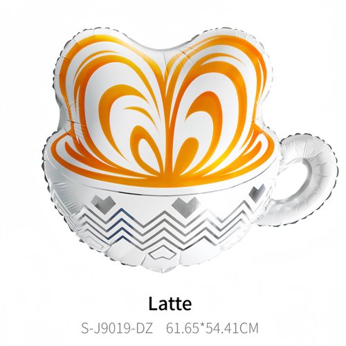 CYMYLAR 3 Pcs Coffee Latte Balloons/Coffee Birthday Party Decorations/I Love You A Latte/Coffee Booth Decoration/Coffee Lovers Party Decorations/Wedding/Coffee Bar Wall Table Decorations/Adults Party