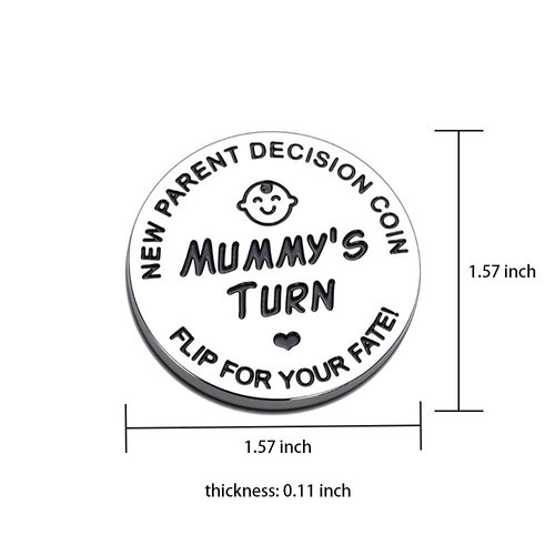 New Dad Mom Gifts Funny Decision Making Coin, New Baby Gift for Parent Mummy Daddy Pregnancy Women First Time to be Moms Dads Mother's Day Father's Day Gifts Double Sided