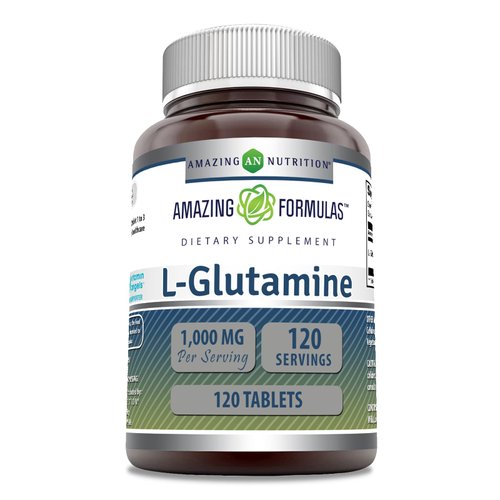 Amazing Formulas L Glutamine 1000mg 120 Tablets | Amino Acid Supplement for Men & Women | Non-GMO | Gluten Free | Made in USA