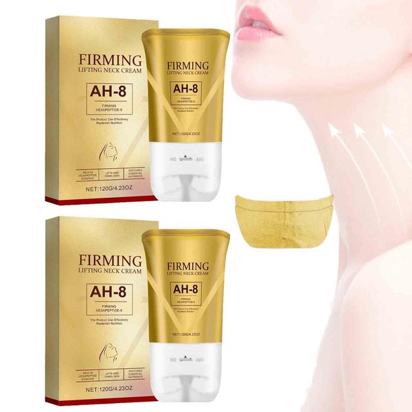 Ah-8 Firming Neck Cream for Crepey Skin, AH-8 Firming Lift Neck & Face Moisturizer Tightening Cream Lotion with Roller Massage for Women Sagging Skin Repairing Nourishing (2)