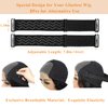 Atimiaza 2Pcs Adjustable Elastic Wig Band for Glueless Wig with Non-Slip Silicone Strips & Removable Buckles, Wig Bands for Keeping Wigs in Place Elastic Wig Strap to Secure Wig (Black)