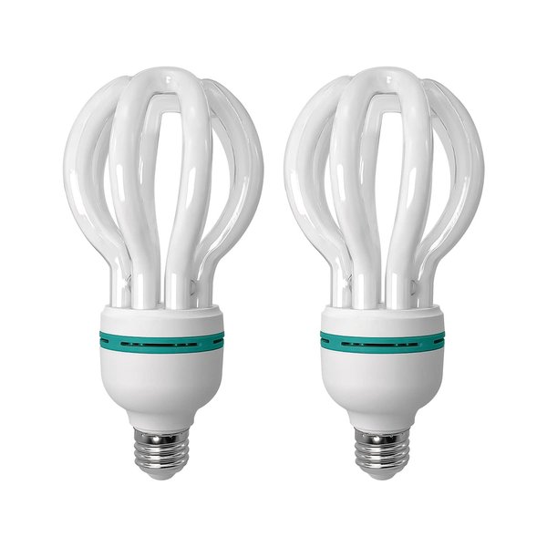 LimoStudio [2-Pack] 50W Full Spectrum Light Bulb Photography Photo CFL 5500K, Daylight Balanced Pure White Light, AGG1707
