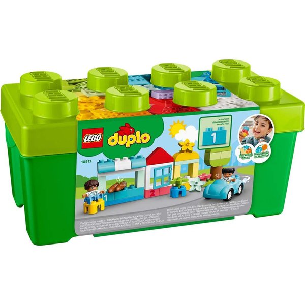 LEGO Duplo Brick Box, Educational Game for Babies 18 Months, Building Kit with Car, Toy Figures and Flowers, Gift for Boys and Girls 1.5 Years Old and Up 10913