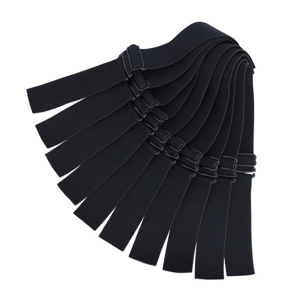 Yokada 10PCS Black Adjustable Elastic Band For Wigs，Lace Melting Band,Wig Bands,Wig Headband,Wig Accessories,Melt Adjustable Straps For Wigs Sewing in Wig (10Pcs, Wig Adjustable bands)