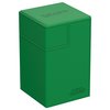 Ultimate Guard Flip 'n' Tray 100+, Deck Case for 100 Double-Sleeved TCG Cards + Dice Tray, Green, Independent Magnetic Closure & Microfiber Lining