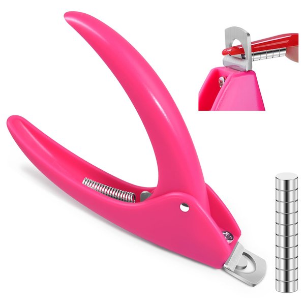 MORGLES Acrylic Nail Clipper with Magnets Sizer, Nail Cutters for Nail Tips with Length Measurement, Professional Magnet Nail Cutter for Salon Home Nail Art Lover