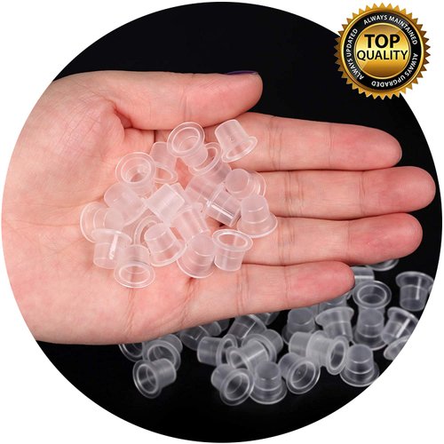 UPTATSUPPLY Tattoo Ink Cups 300Pcs Mixed Size Permanent Makeup Pigment Clear Holder Container Cap Tattoo Accessory